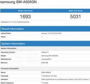 Galaxy A50 Dengan RAM 6GB
